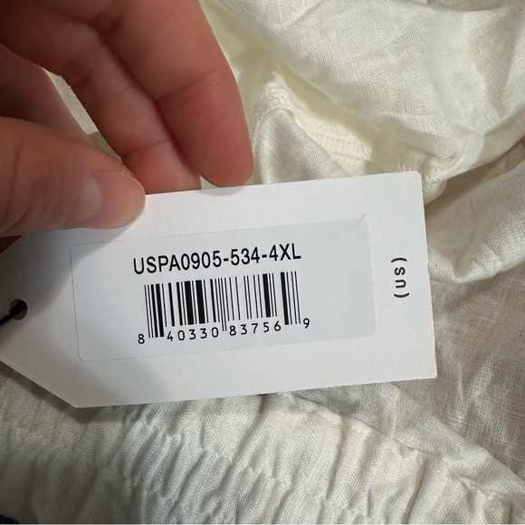 Universal standard juniper linen blend easy pull on shorts ivory - Picture 2 of 2